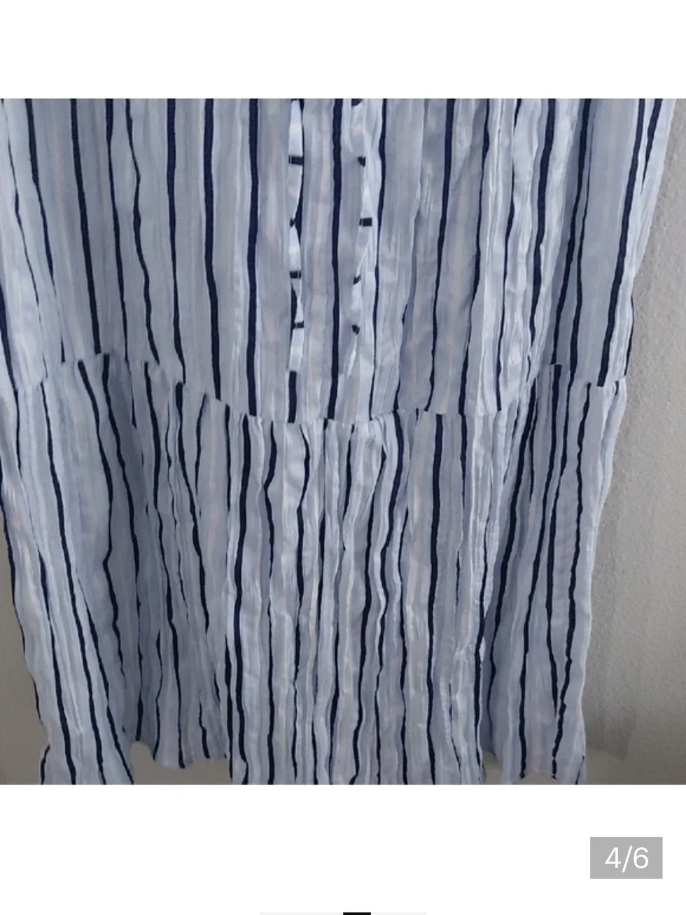 GAP White and Navy Vertical-Strip Maxi Dress - Picture 4 of 6